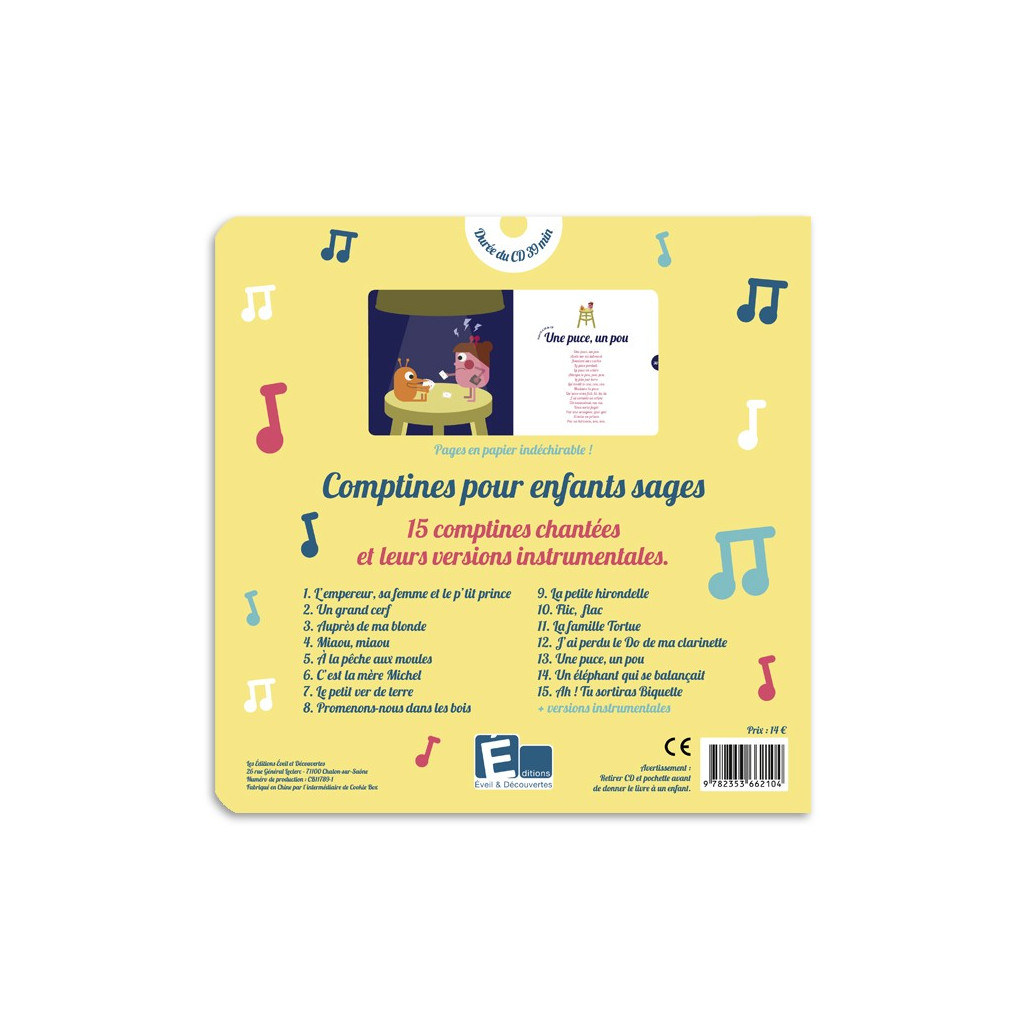 Livre CD - Comptines pour enfants sages - Eveil et Découvertes